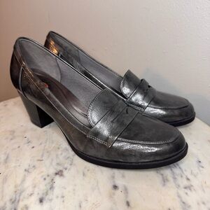 LifeStride Heels Size 9.5 M gray Vegan Leather shoes pumps